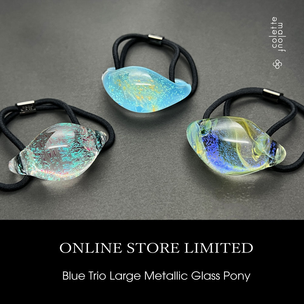 とても綺麗なお品です♪ヘアバー Sea trio large metallic glass pony