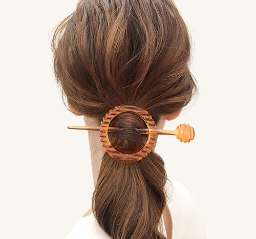 極美品　コレットマルーフ　ビジューカチューシャ　ブラウン　ゴールド グレイシャル ヘア フープ セット | THE HAIR BAR TOKYO