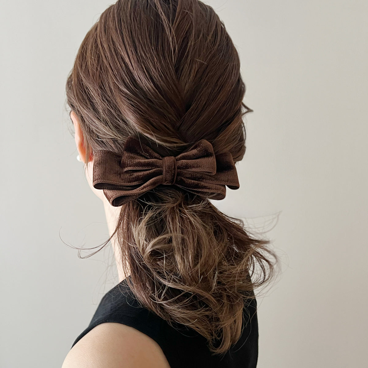 ザヘアバートウキョウ★ベルベットトリプルボウ10㎝バレッタ ベルベット トリプル ボウ 10cm バレッタ | THE HAIR BAR TOKYO
