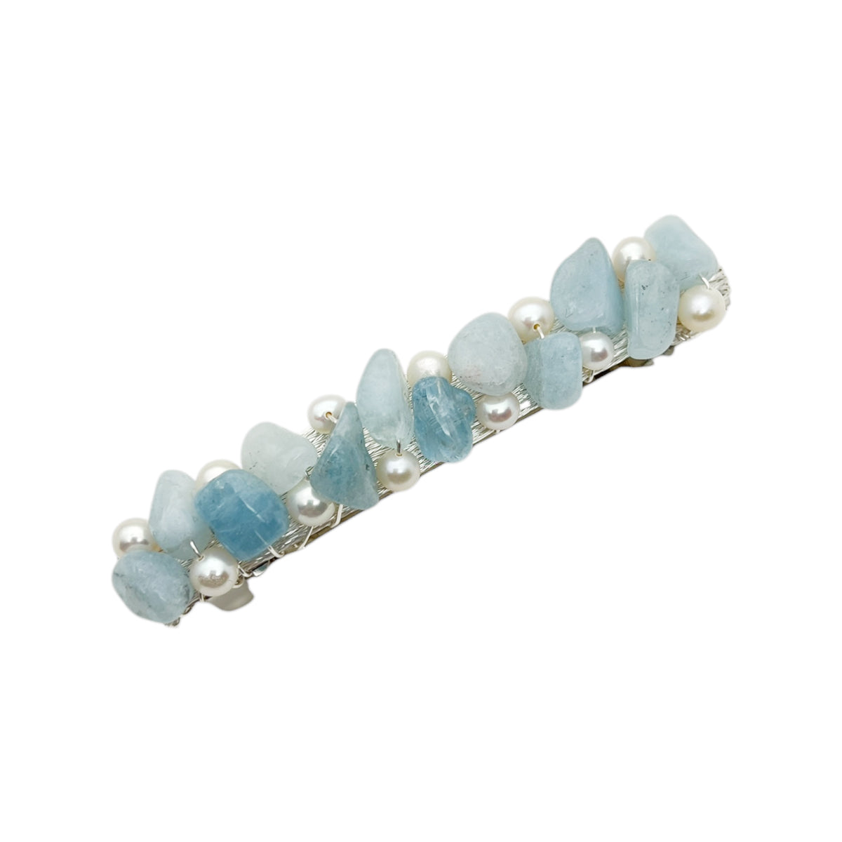パール アンド セミプレシャス 8cm バレッタ | THE HAIR BAR TOKYO