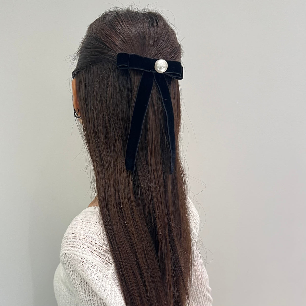 THE HAIR BAR シルクサテン6cm ナローバレッタ　ブラック THE HAIR BAR シルクサテン6cm ナローバレッタ ブラック 【公式通販】