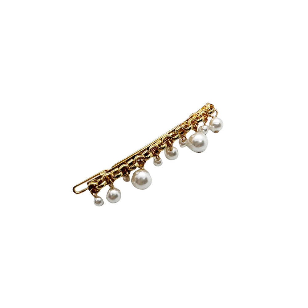 Chain & Pearl Drop Barrette/チェーン アンド パール ドロップ 