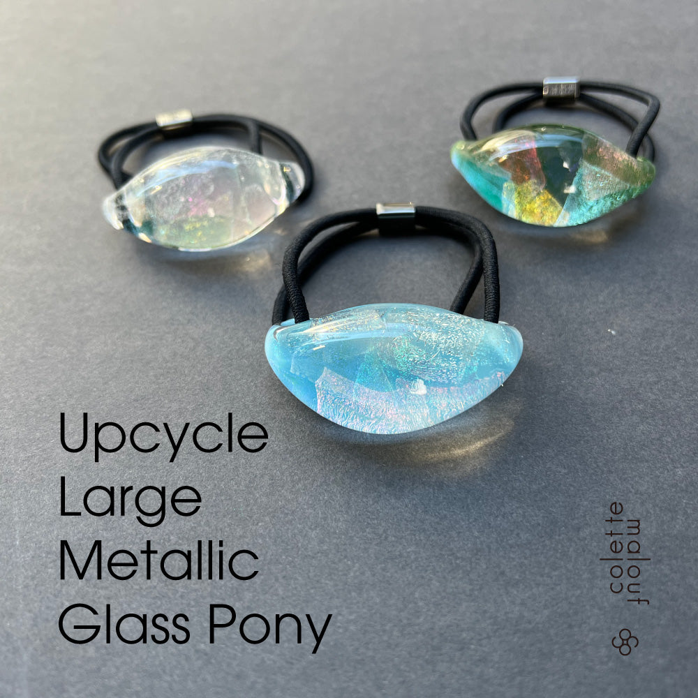 Upcycle Large Metallic Glass Pony2022