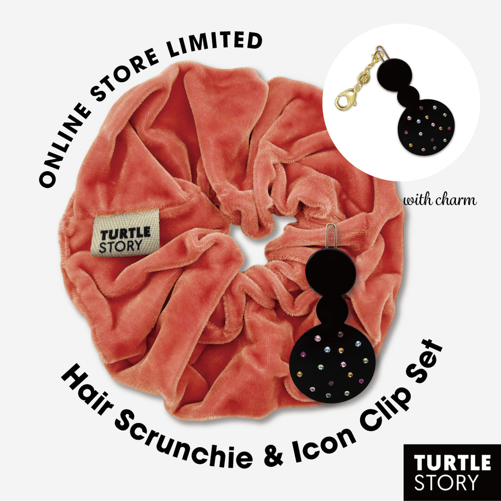 Hair Scrunchie & Icon Clip Set