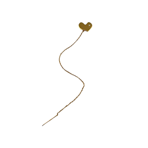 シルバー925 ハート チャーム イヤリング シングル(ピアス