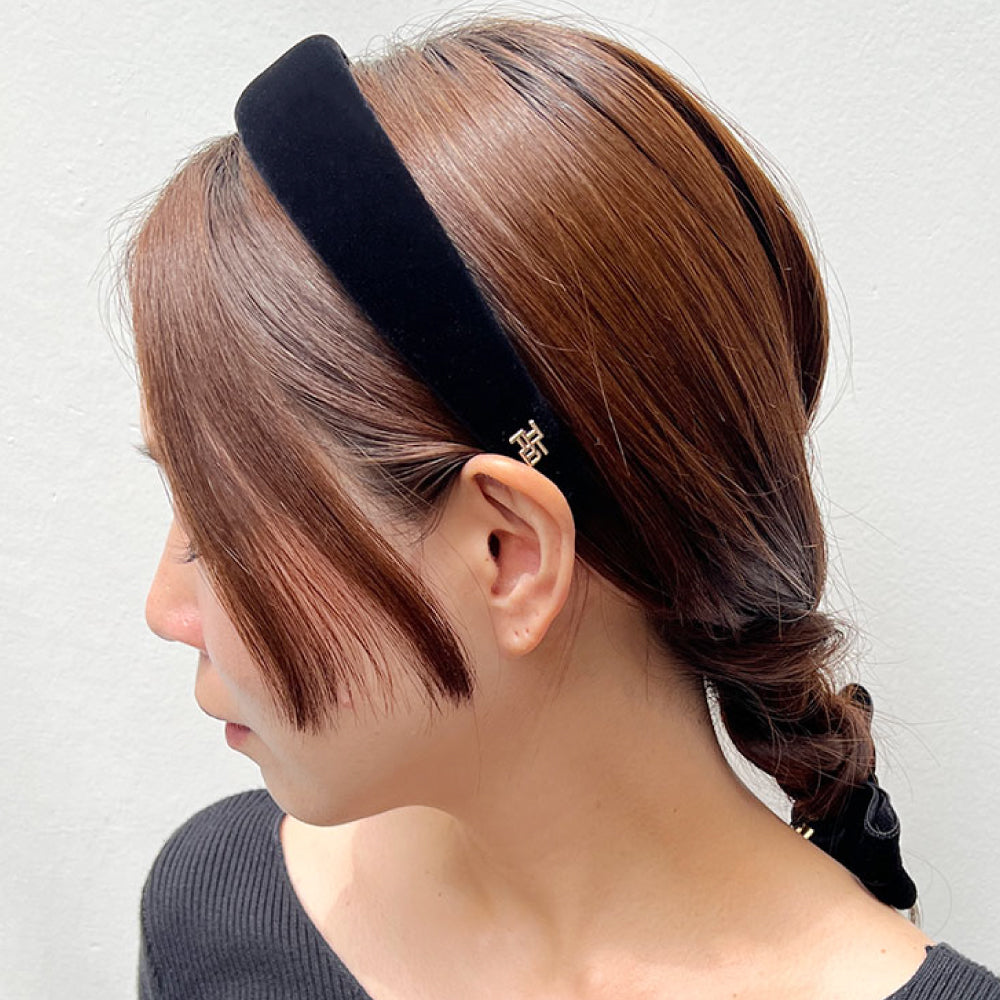 THBT ベルベット  パデッド ワイド ヘッドバンド
