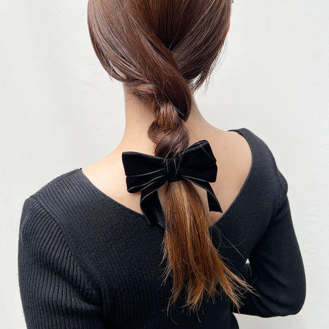 THE HAIR BAR TOKYOのベルベットボウ6cmバレッタ ベルベットボウ 6cm バレッタ S | THE HAIR BAR TOKYO
