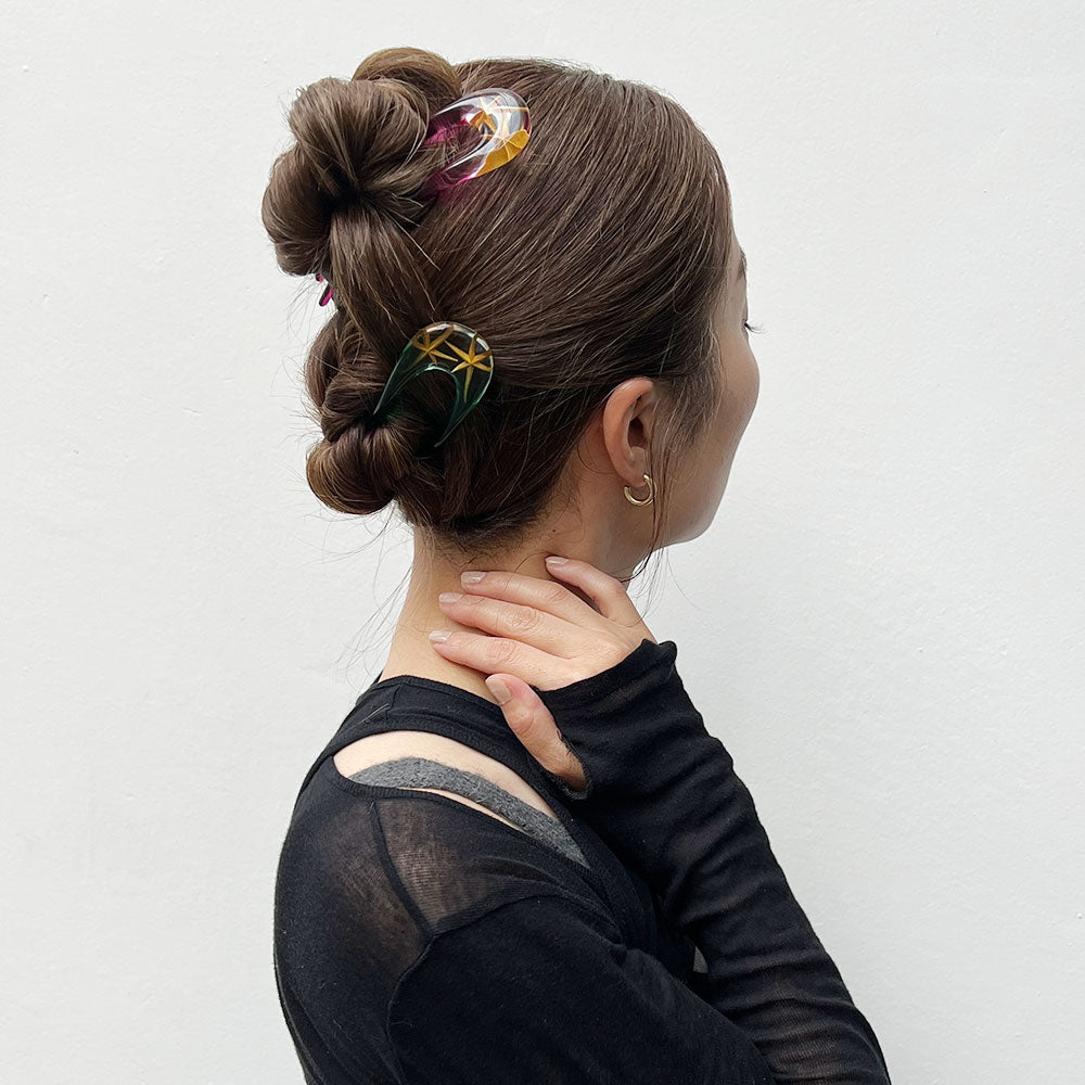 スター フォッシル ヘアピン