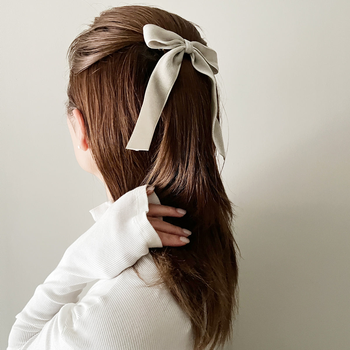 ベルベットボウ  6cm バレッタ S