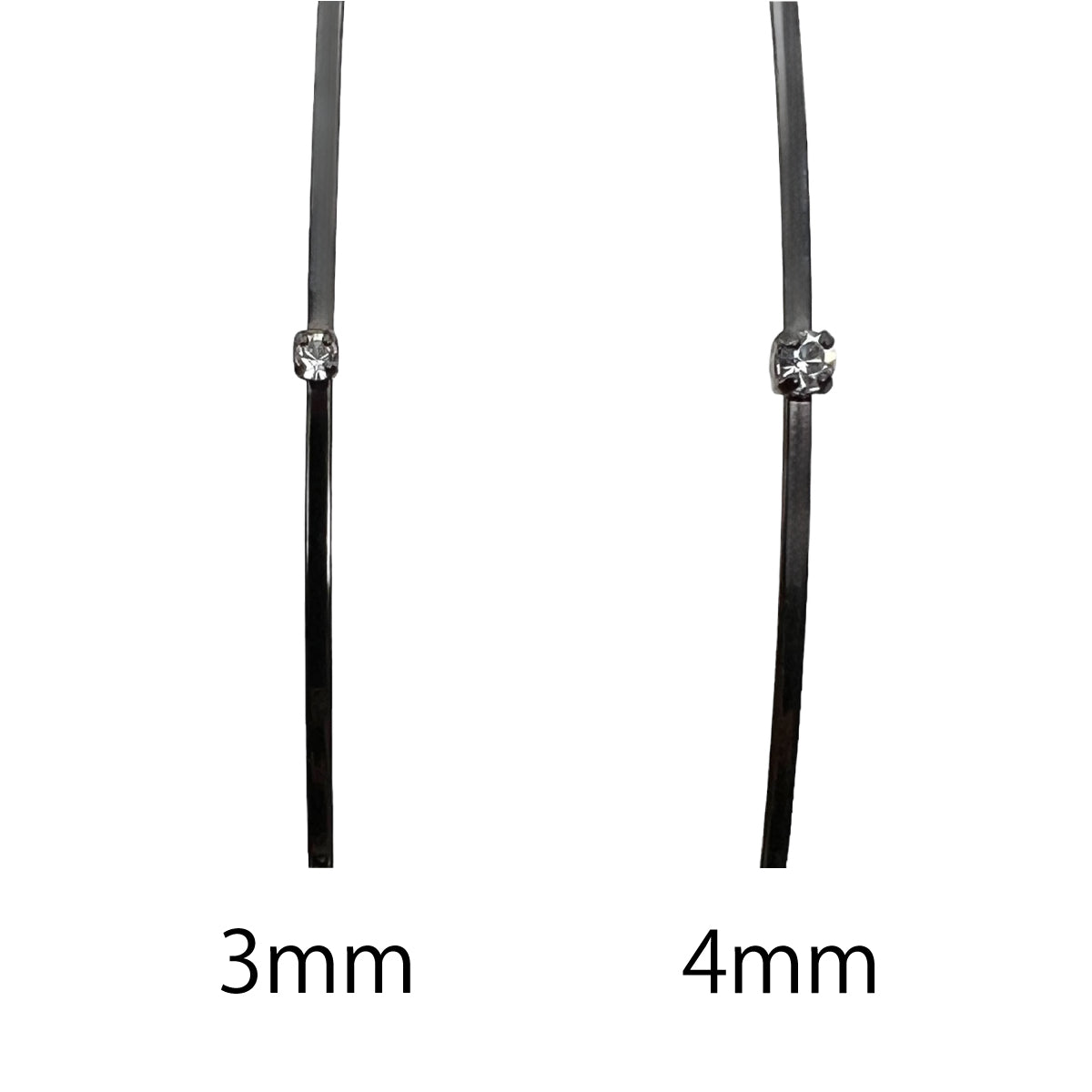 メタル 1/8" ヘッドバンド ウィズ 4mm クリスタル