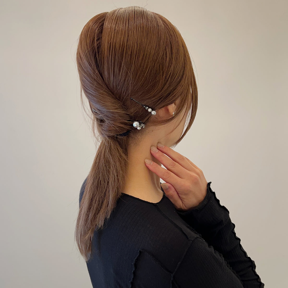 パール クリスタル ボビーピン