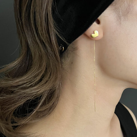 シルバー925 ハート チャーム イヤリング シングル(ピアス) | THE HAIR