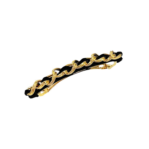 THE HAIR BAR シルクサテン6cm ナローバレッタ　ブラック THE HAIR BAR シルクサテン6cm ナローバレッタ ブラック