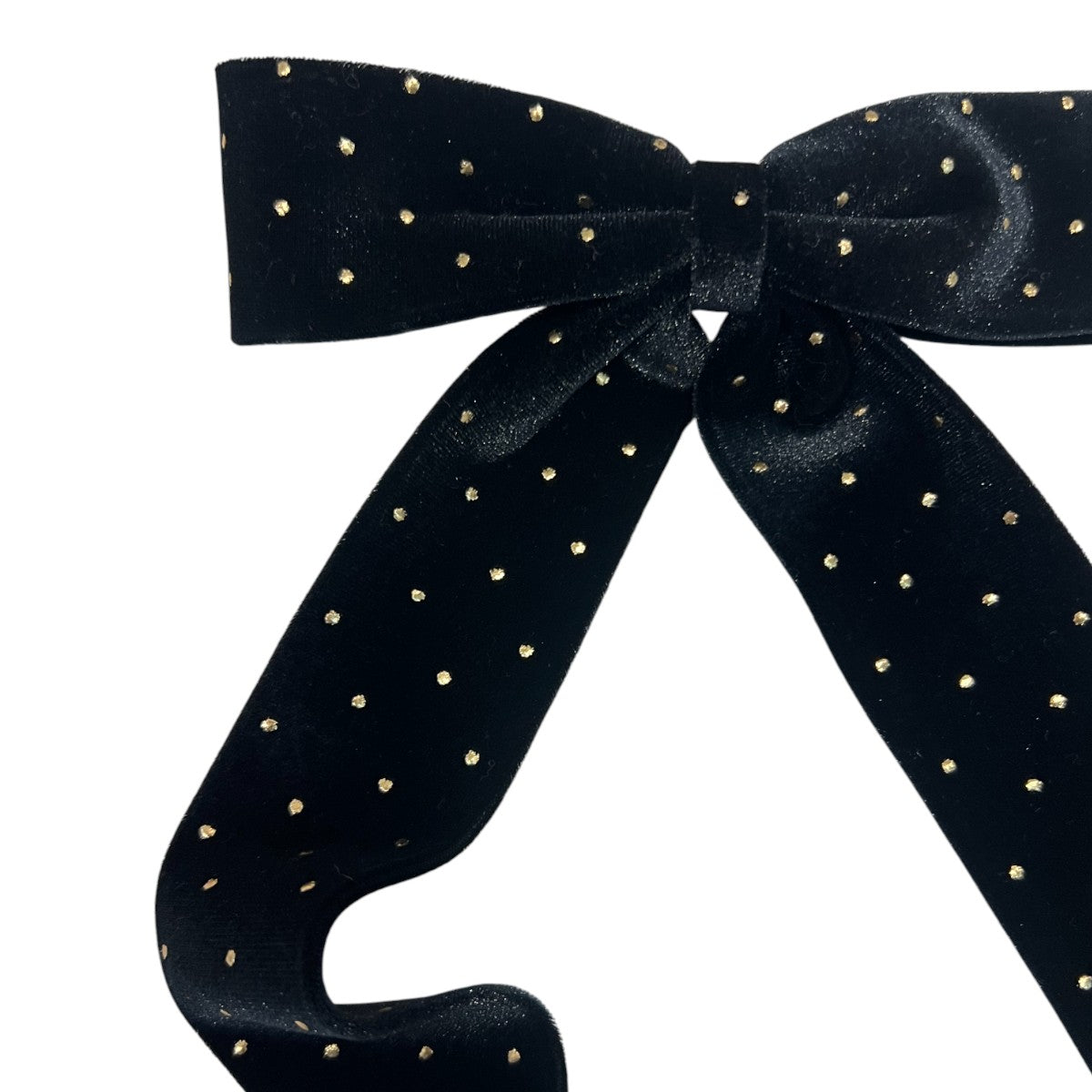 ベルベット ロング ボウ ウィズ ゴールド スタッズ 10cm バレッタ