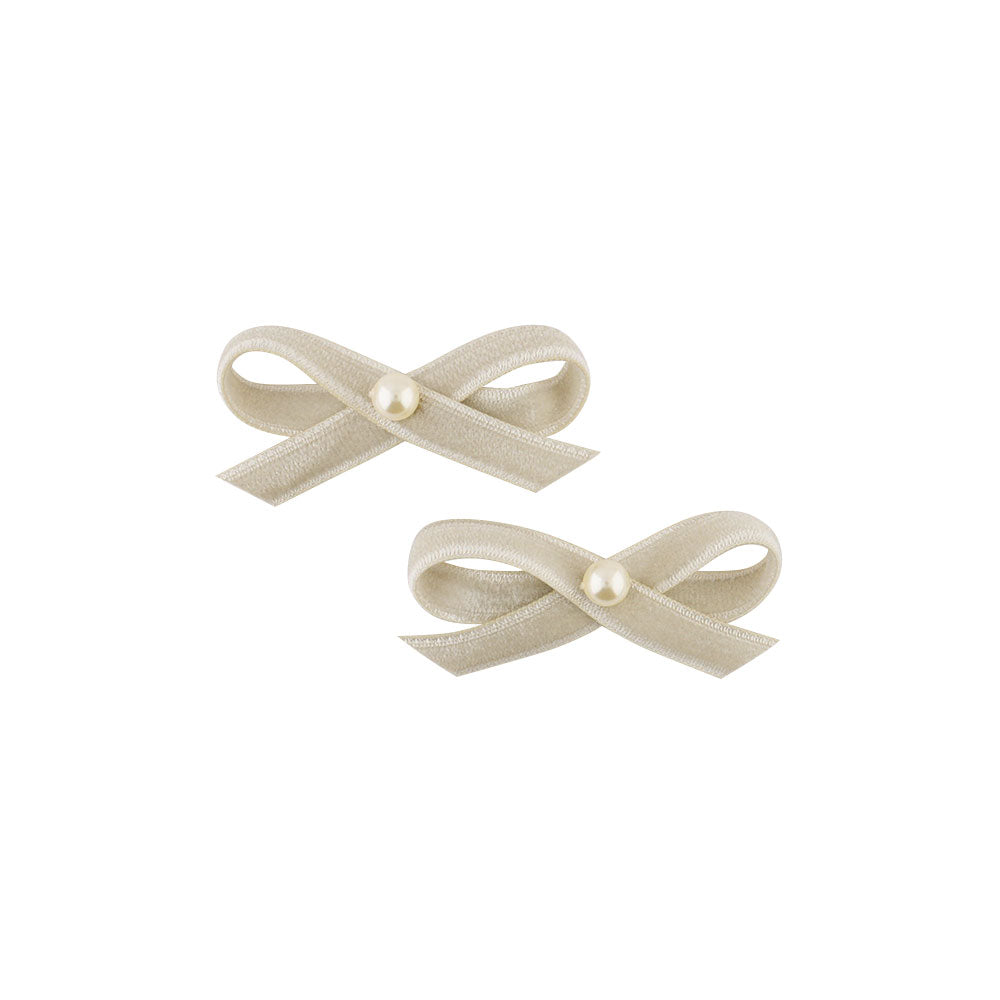 ベルベット ミディアムボウ クリップセットオブ2