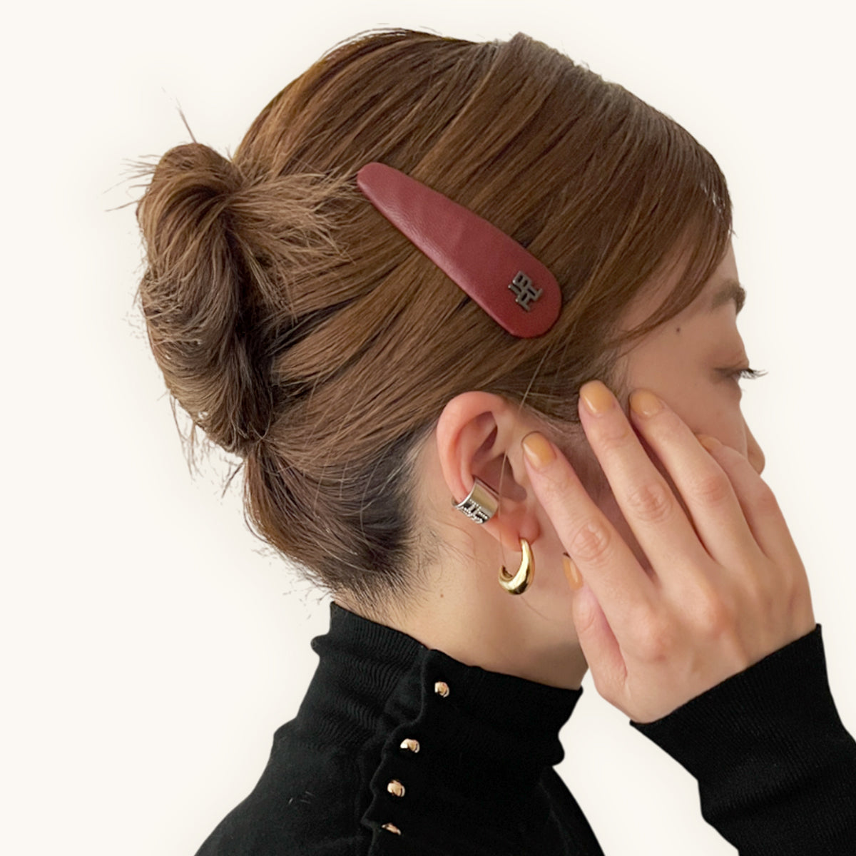 ヴィーガンレザー スナップクリップL