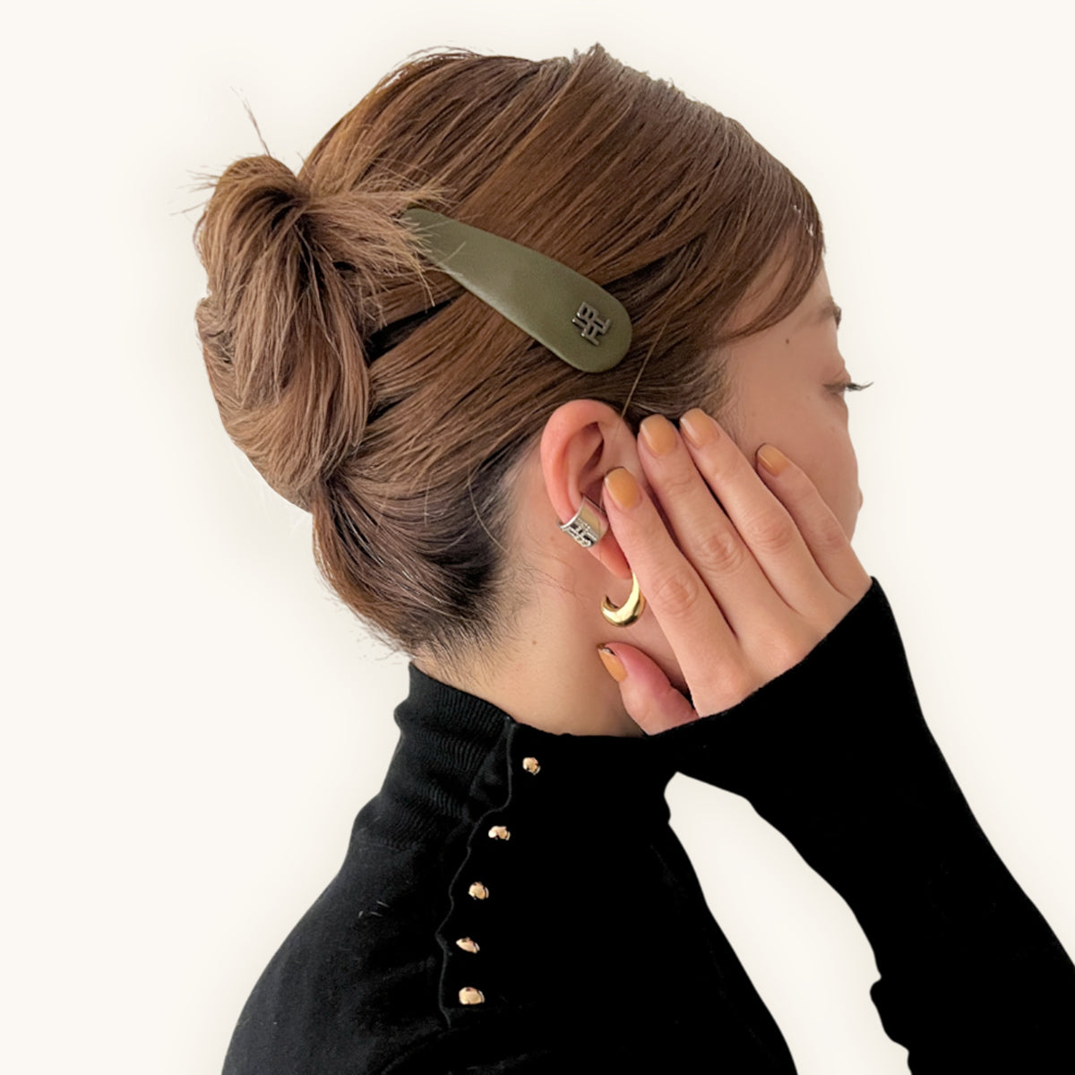 ヴィーガンレザー スナップクリップL