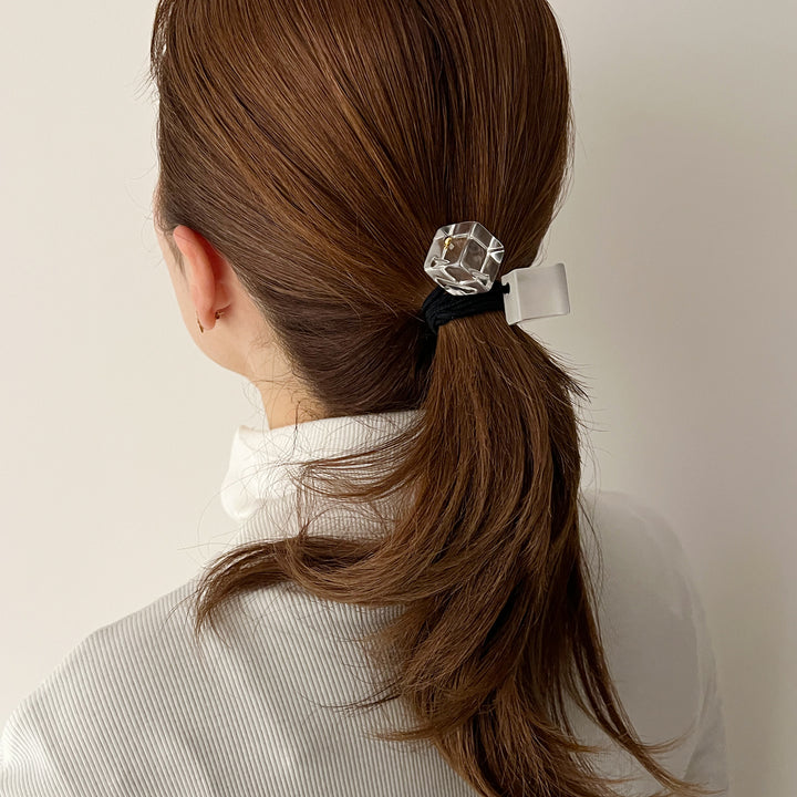 ダブル キューブ ポニー スモール ウィズ アイコン スタッズ