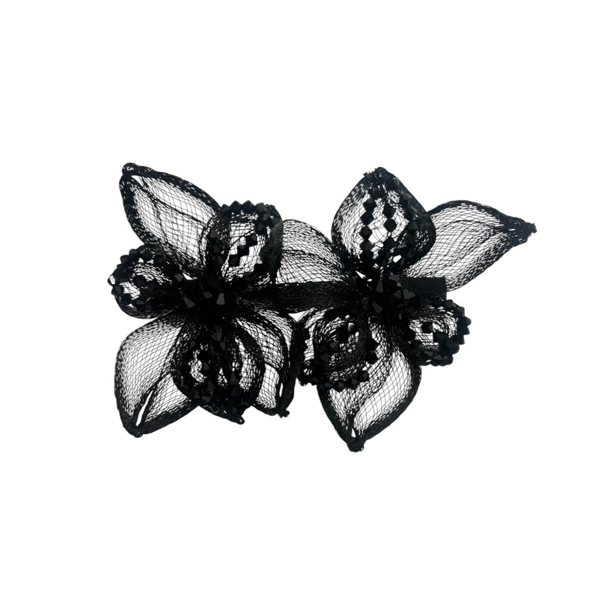 メッシュ ミッドナイト リリー 10cm バレッタ