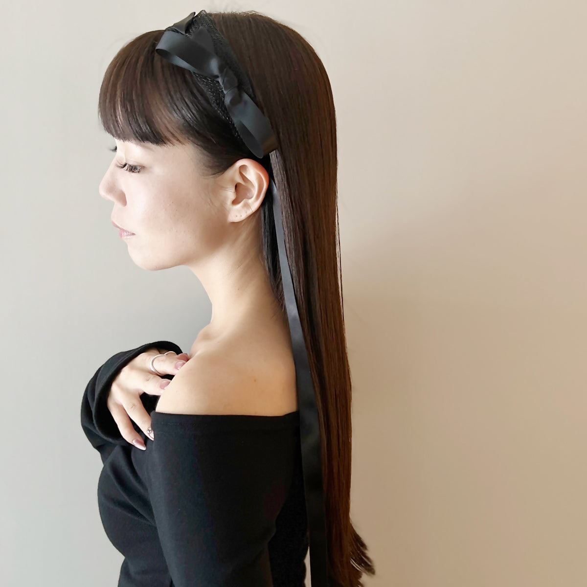 メッシュ シアー ワイド テール ヘッドバンド