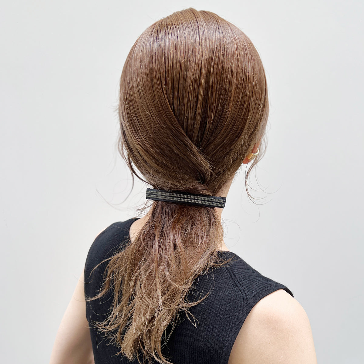 バレッタ　10cm リパッティジュエリー】 黒蝶貝の10cm細バレッタ ～Gioconda
