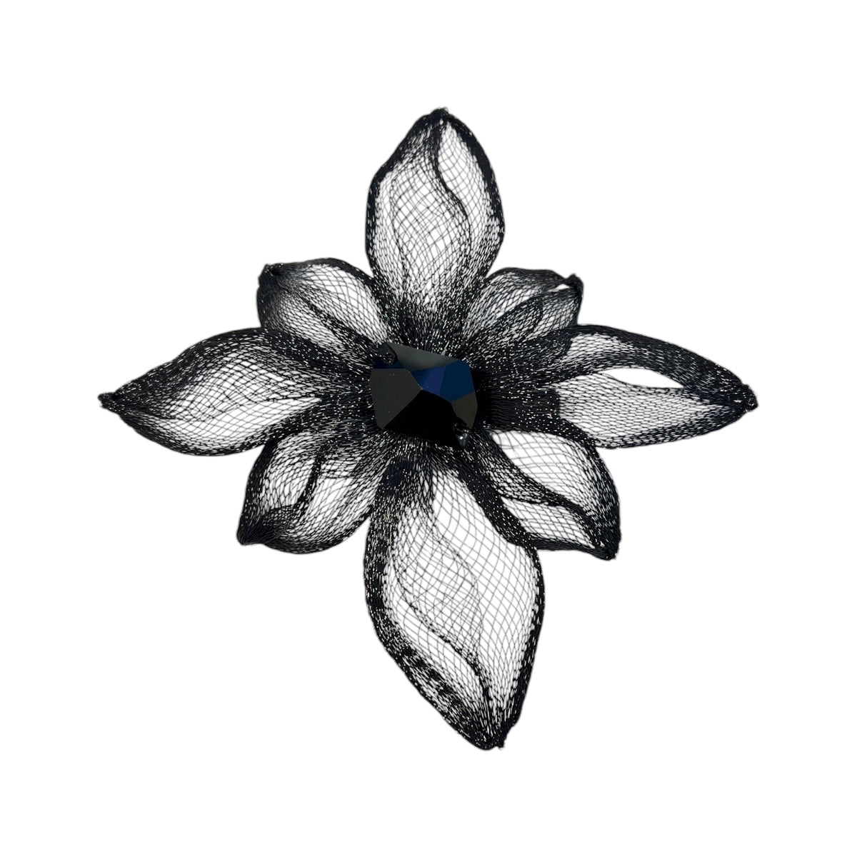 メッシュ ロック クリスタル ラージ フラワー ビーク クリップ