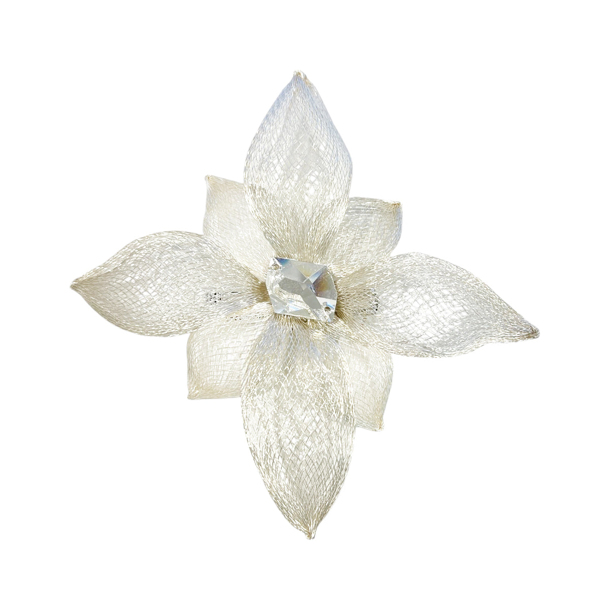 メッシュ ロック クリスタル ラージ フラワー ビーク クリップ | THE