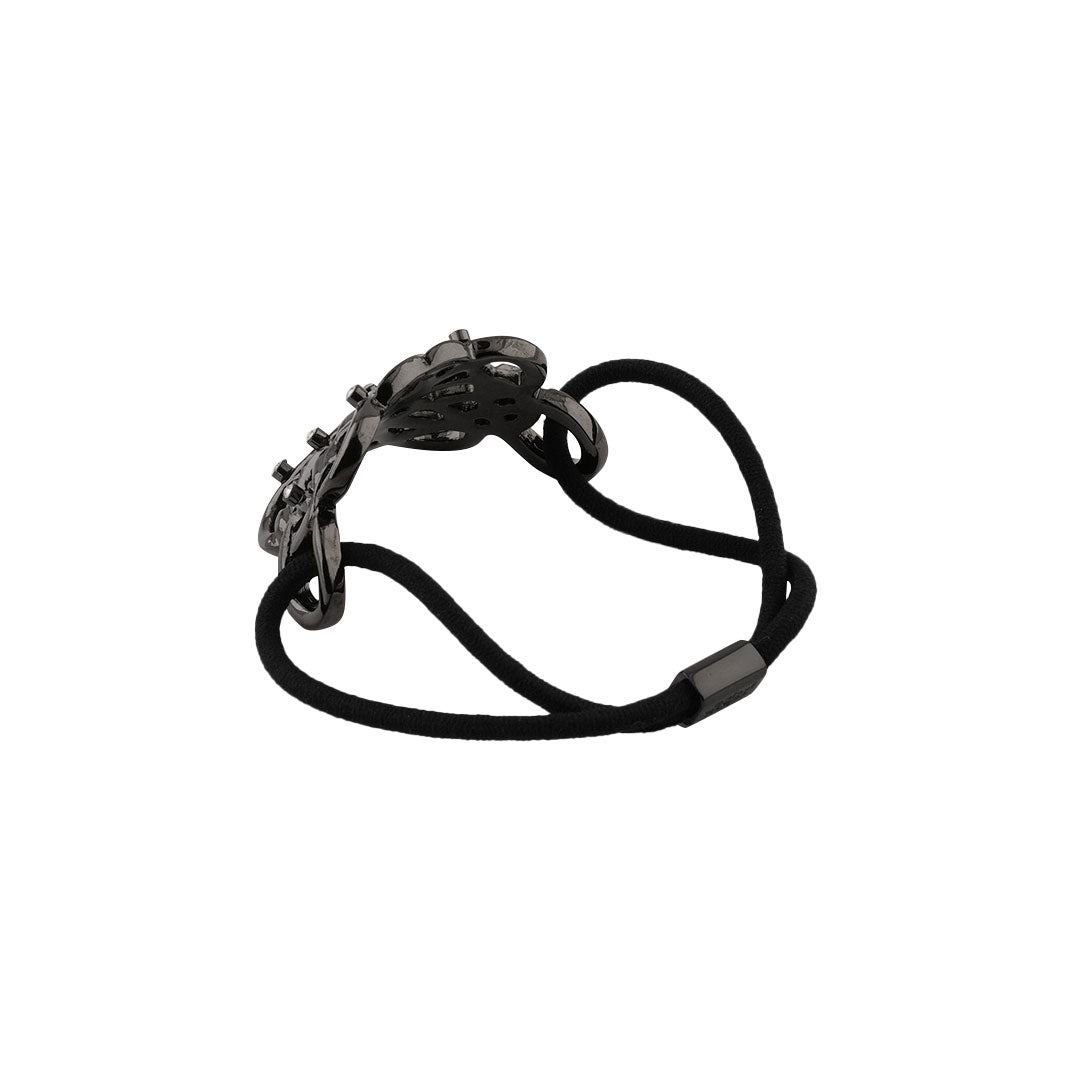 メタル カーブド ライン ポニー ウィズ クリスタル