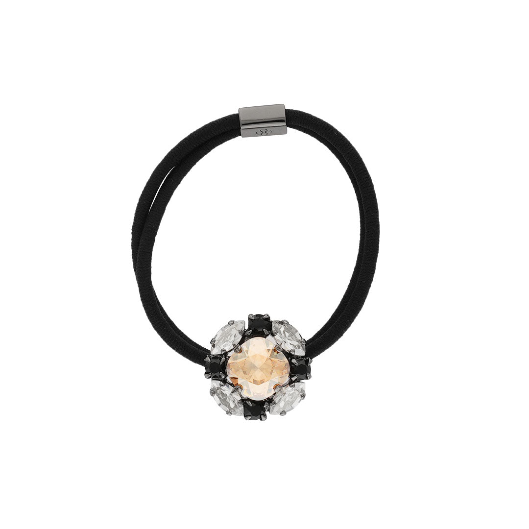 ラインストーン ラウンド フラワーポニー