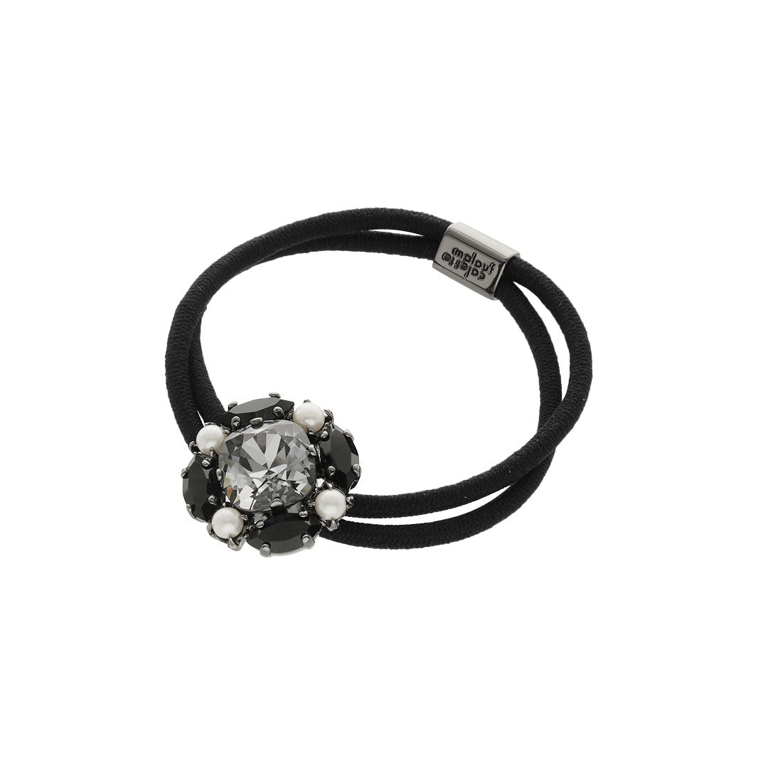 ラインストーン ラウンド フラワーポニー