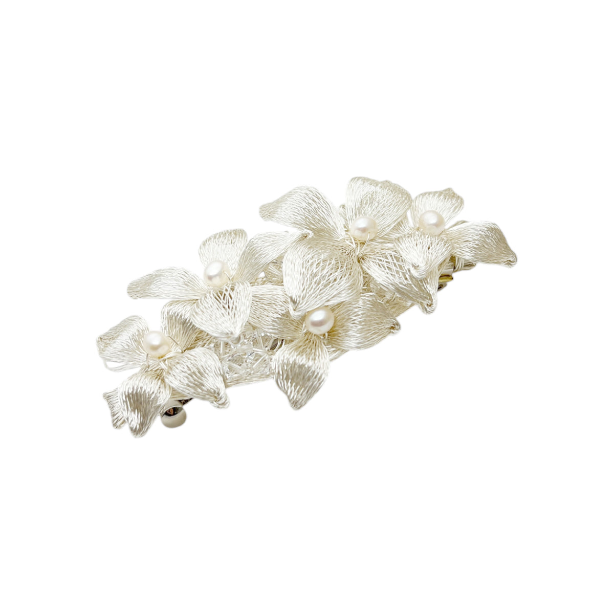 メッシュ ライラック10cmバレッタ