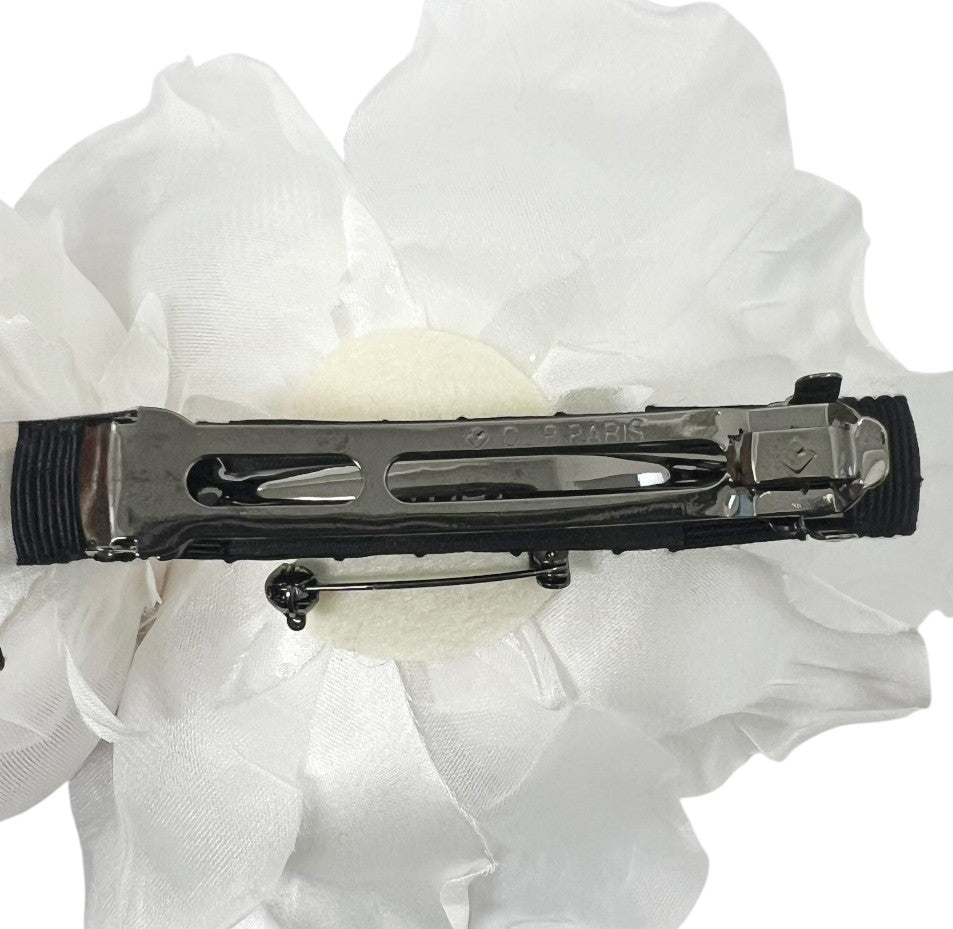 ダブル コサージュ バレッタ 8cm