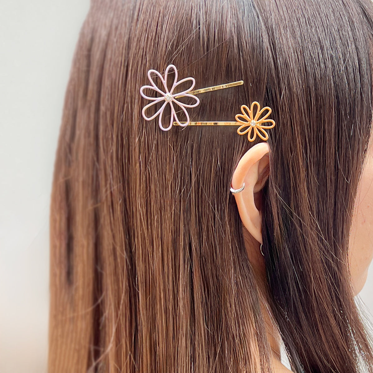 ヘアバートウキョウ　クリスタルボビーピン エナメルド メタル フラワー ボビー ピン セット | THE HAIR BAR