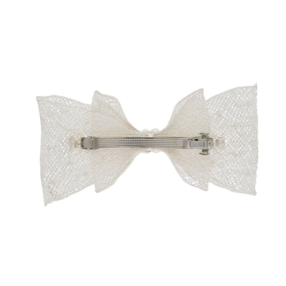 メッシュ パール ボウ 10cm バレッタ