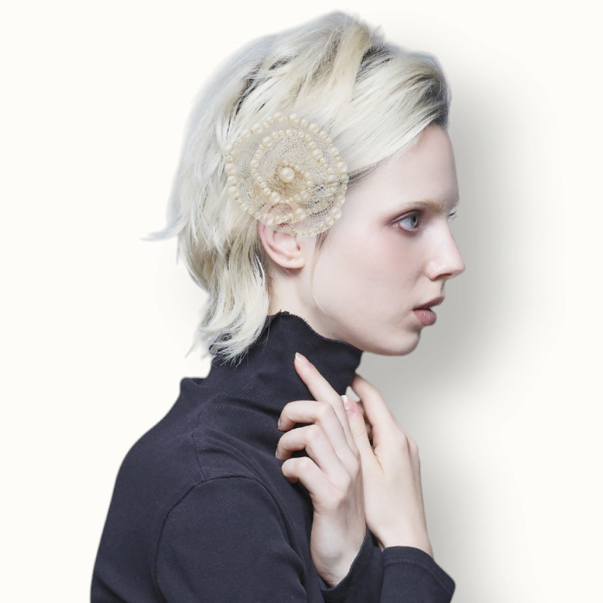 メッシュ パール スパイラル クリップ