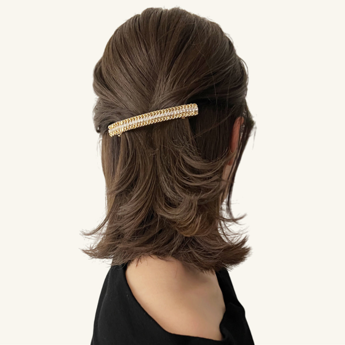クリスタル&チェーン 10cm バレッタ | THE HAIR BAR TOKYO