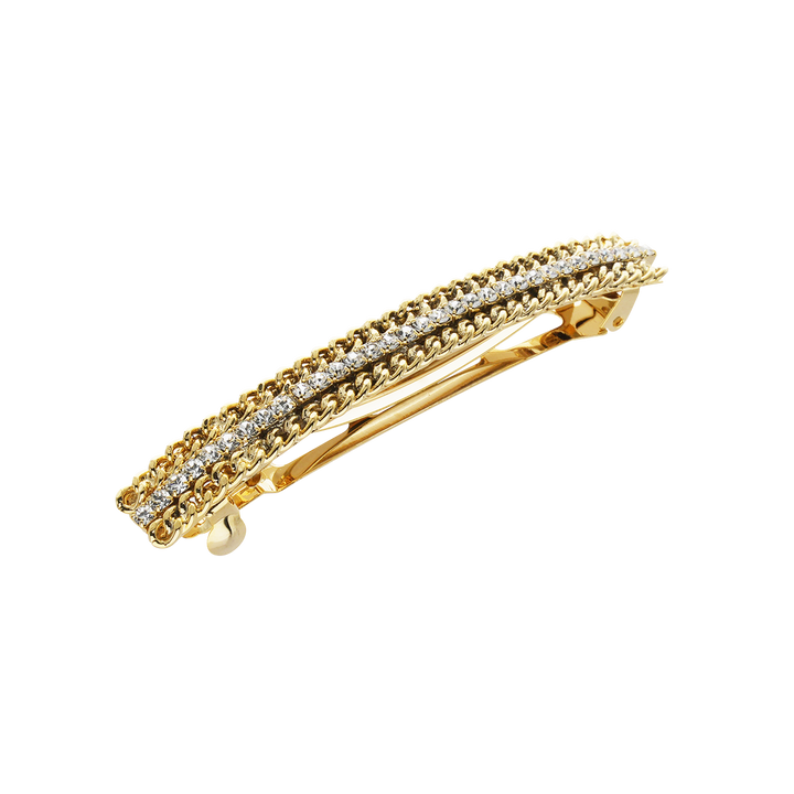 クリスタル&チェーン 10cm バレッタ