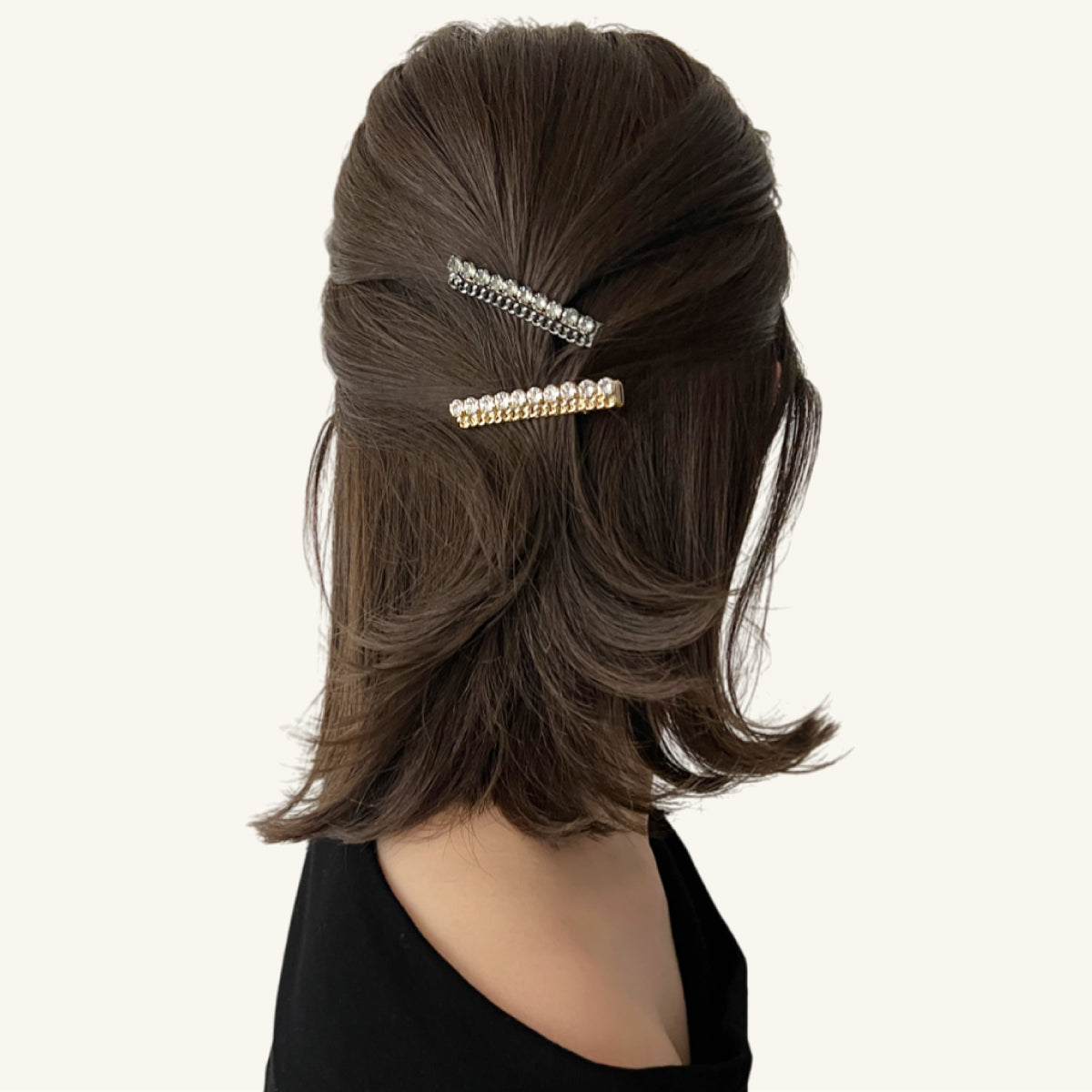 クリスタル&チェーン クリップ