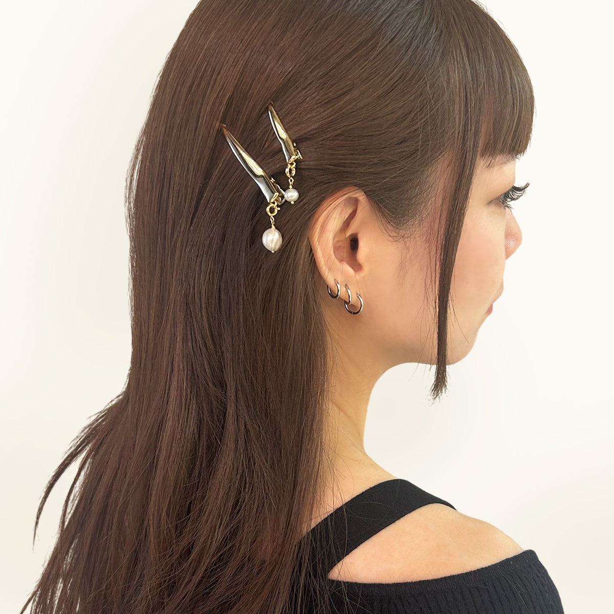 フレッシュウォーター バロック パール クリップ L