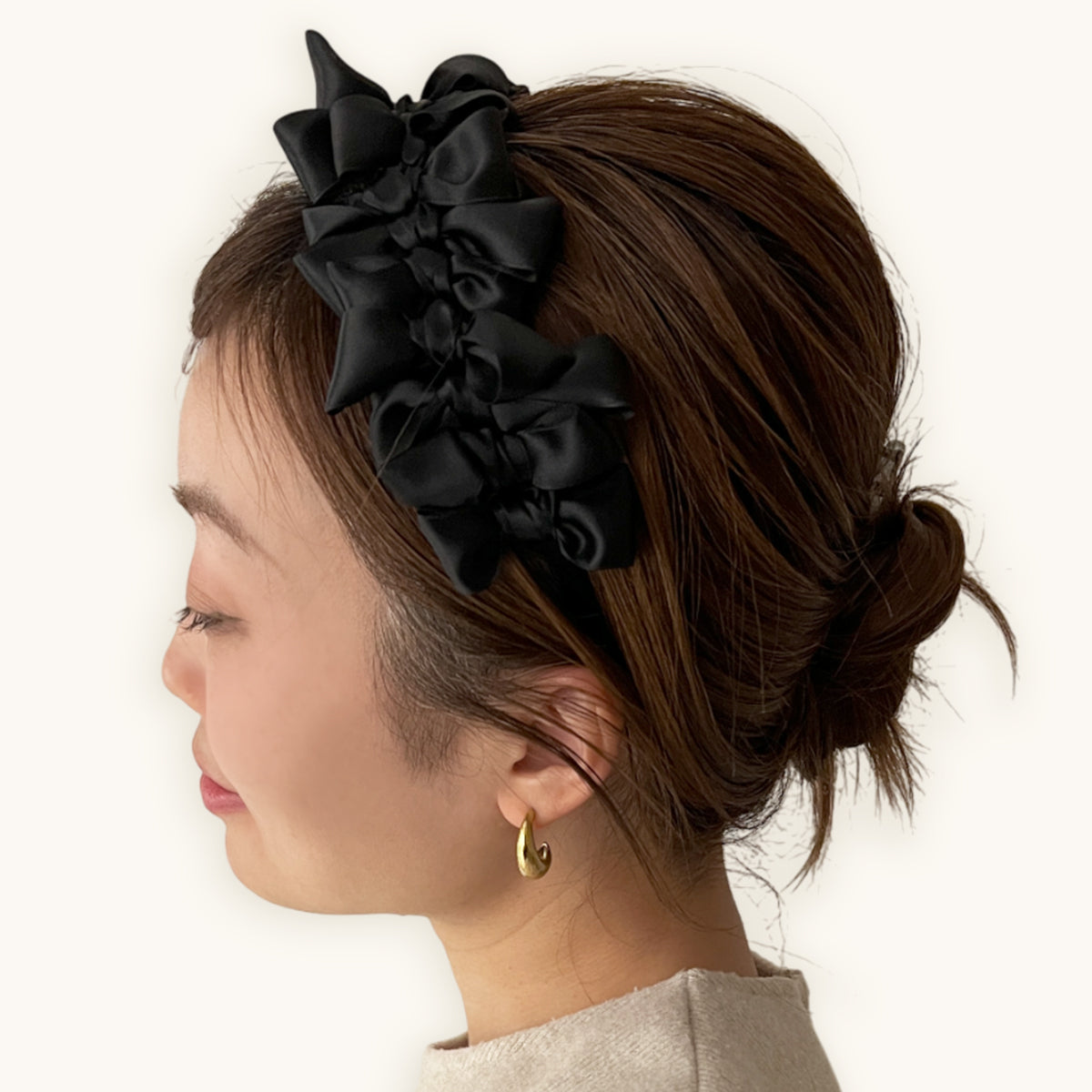 サテン ボウ ラプソディ ヘッドバンド