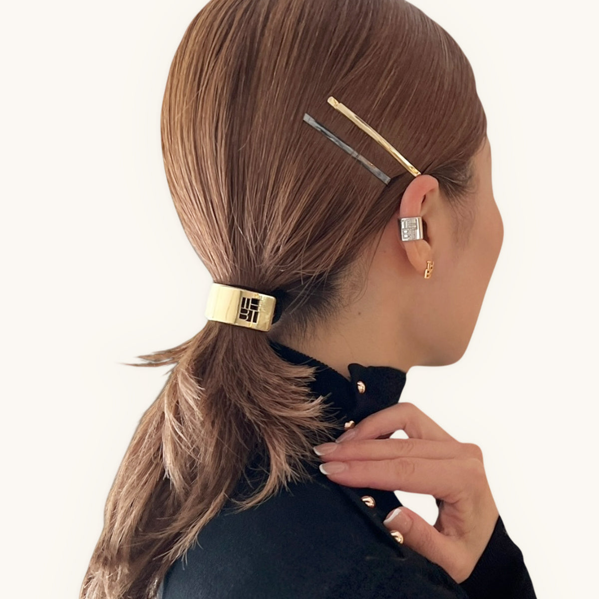 メタル スクエア ナローピン セットオブ2