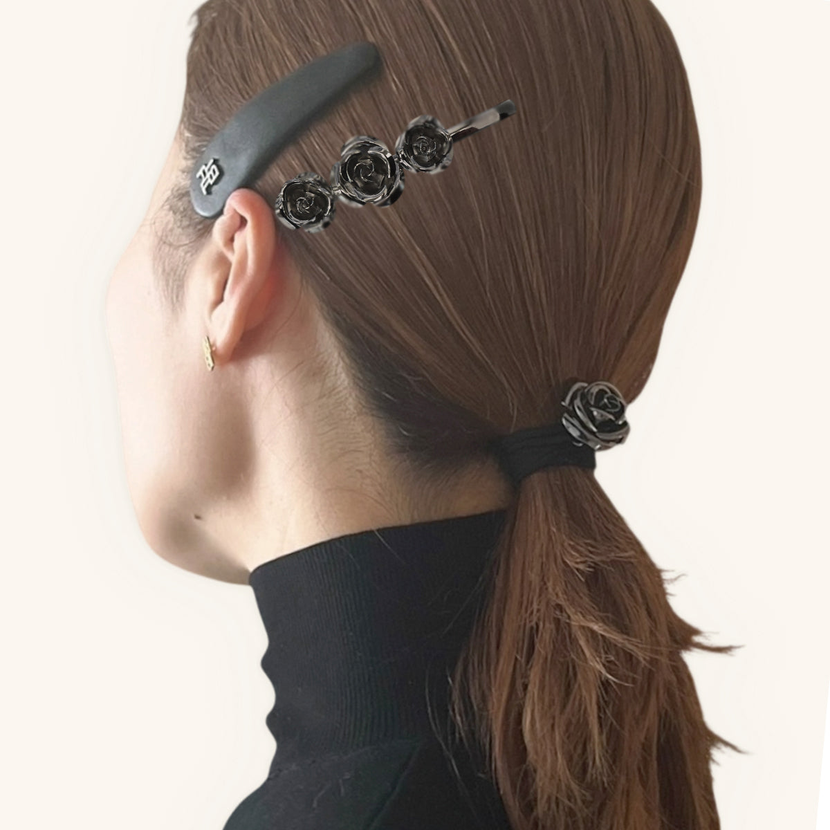 ローズ メタル トリプル サイド ピン