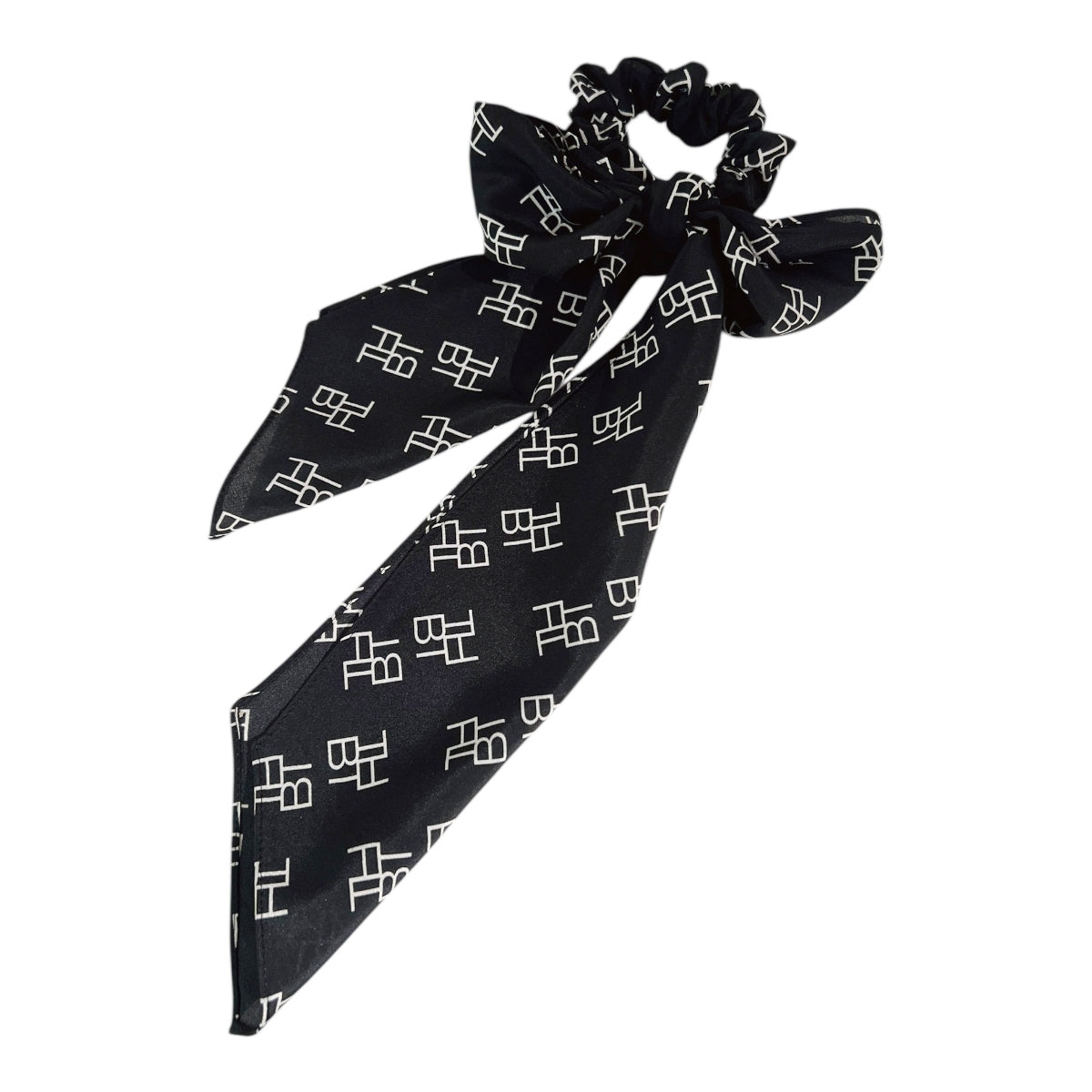THBTエンブレム プリント シルク スクランチー ウィズ タイ