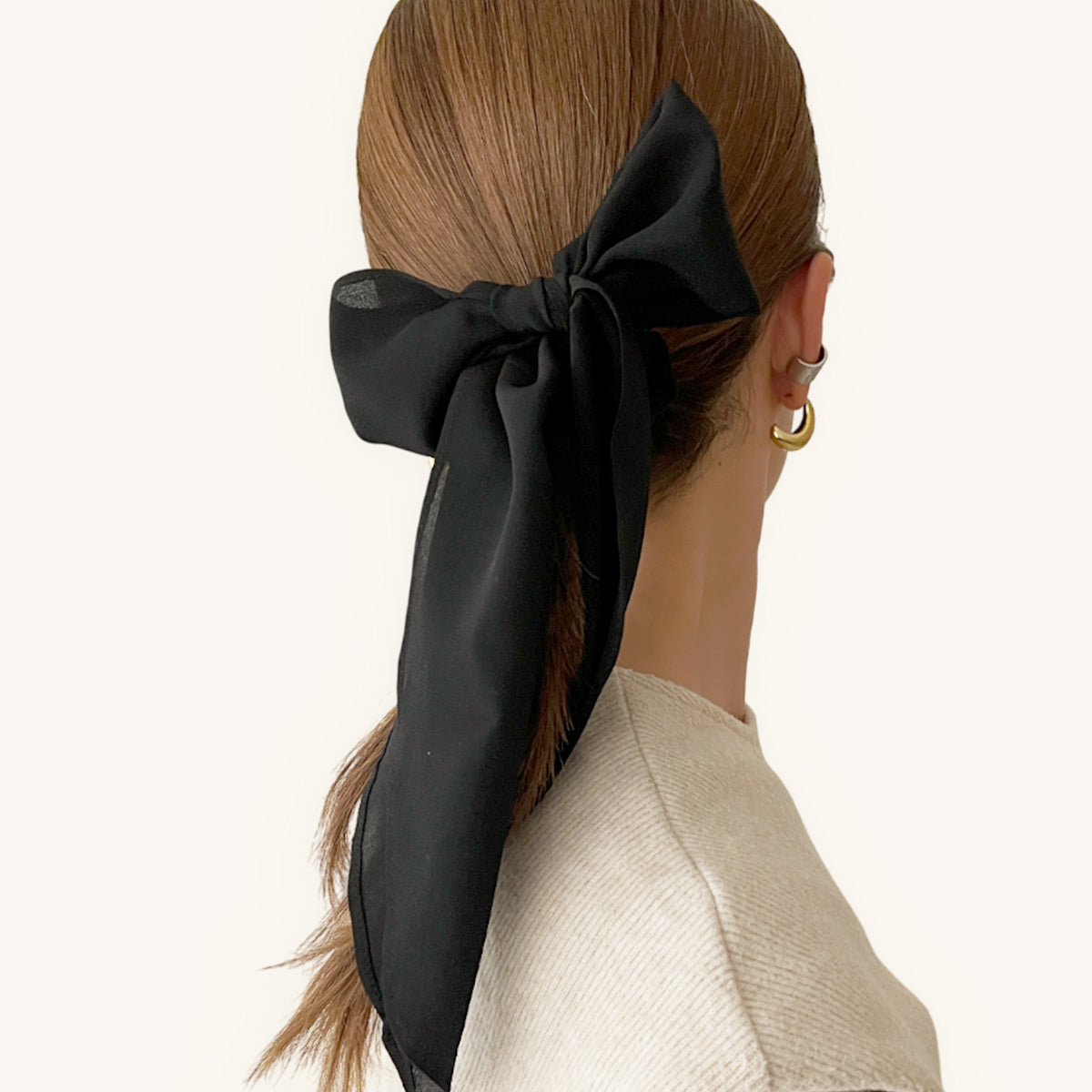 シルク スクランチー ウィズ タイ