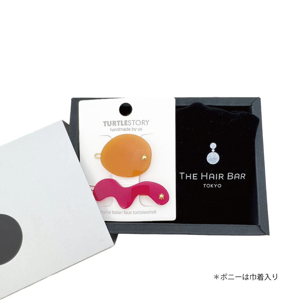 WEB限定GIFT SET/ロゴ プリント ポニー ネオン+ピカデリー ソレイユ クリップ セット バレッタセット