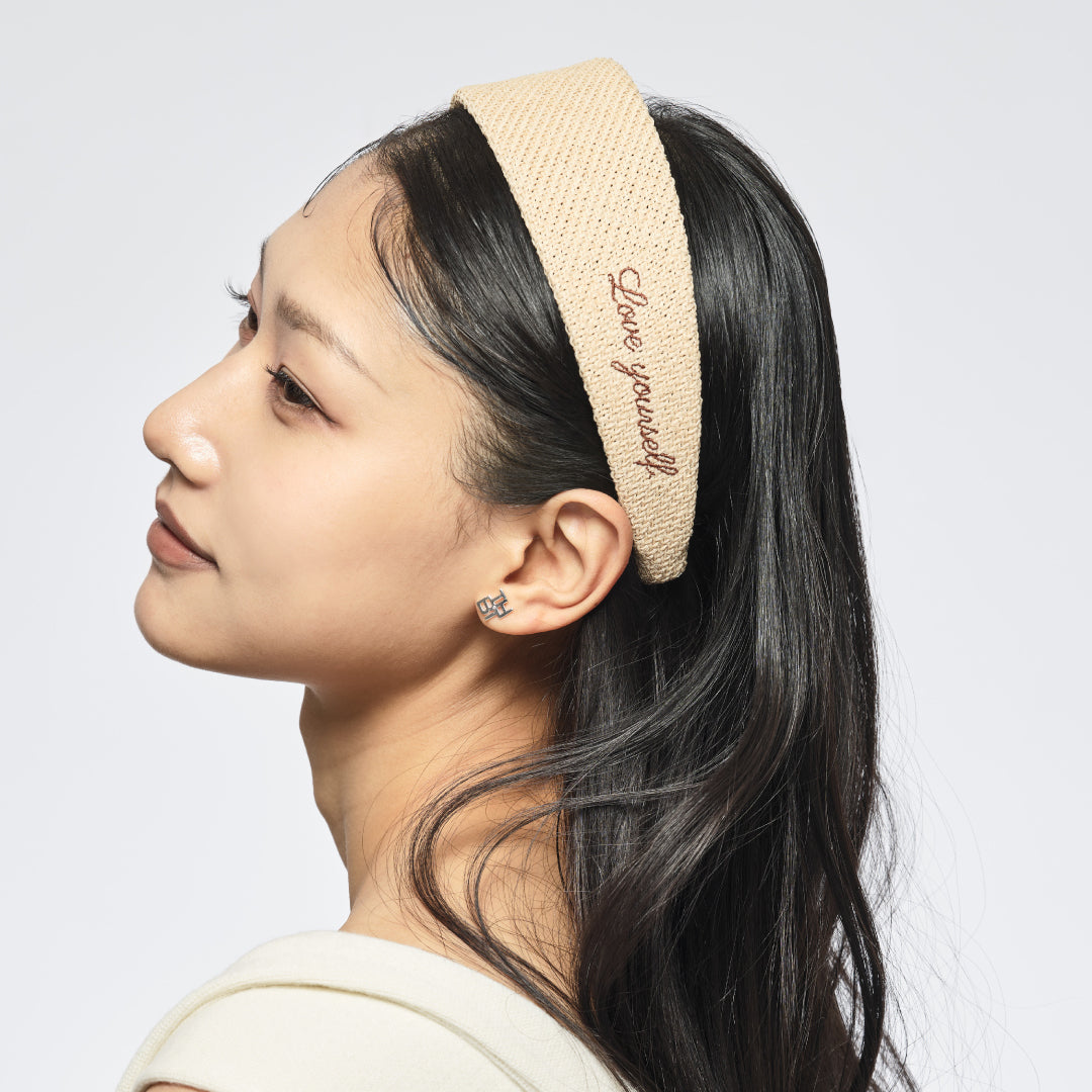 THBT ナチュラル ウィーブ ワイド メッセージ ヘッドバンド