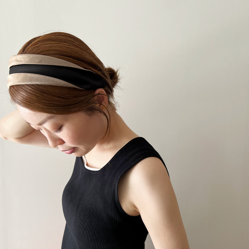 サテン アンド グログラン ワイド ヘッドバンド | THE HAIR BAR