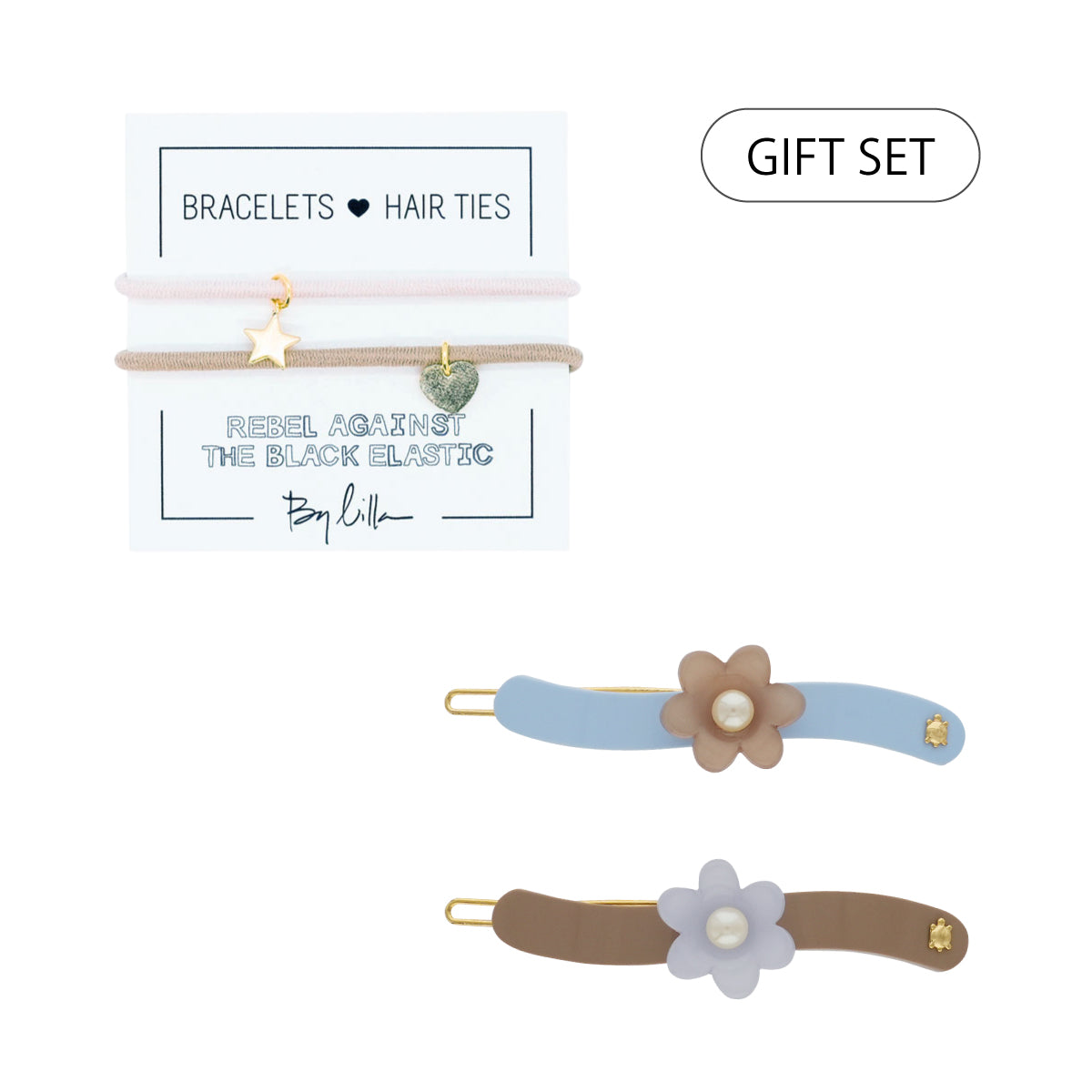 【WEB限定 gift set】フラワー クリップ+メッセージ エラスティック
