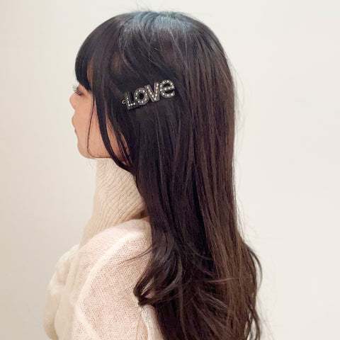 タートルストーリー LOVE ヘアクリップ ヘアピン グレー Turtle Story タートルストーリー LOVE文字クリップ (Turtle