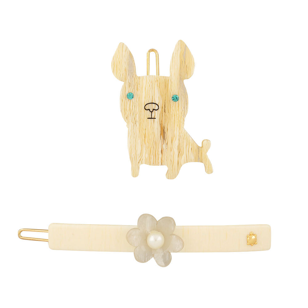 ◇新品◇タートルストーリー レモンスライス スナップピン イエローホワイト Hair Scrunchie & Icon Clip Set | THE HAIR BAR TOKYO